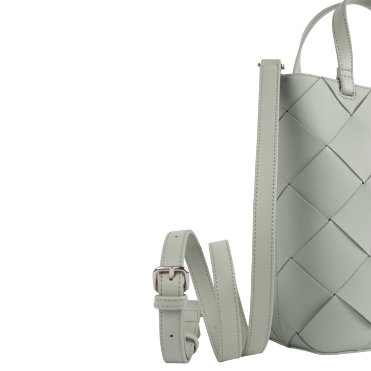 INYATI SILA muted sage silver bucket bag